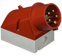 Mennekes 101200041 Pegs Wall-Mounted, Outlets CEE, 400 V, 50 - 60 Hz, 16 A, 5-pin, IP 44, Red