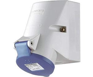 MENNEKES 1720 Internal Fixing Wall Mounted Socket with Twin CONTACT, IP 44 Protection, 6 hours Earth Position, 3 Pole, 16 A Current, 230V, Blue