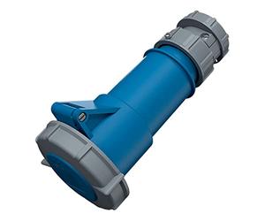 MENNEKES 3860 Power TOP Connector with External Strain Relief, IP 67 Protection, 6 hours Earth Position, 3 Pole, 16 A Current, 230V, Blue