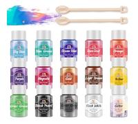 MENNYO Epoxy Resin Pigment, Soap Dye 10g/0.35oz*15 Natural Metallic Mica Powder for Epoxy Resin Kit, Paint, Soap, Slime, Bath Bomb, Nail Polish, Cosmetic Eyeshadow, Makeup
