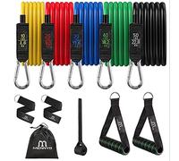 MENNYO Fitness Band Resistance Bands 17 Pieces Exercise Band with 5 Resistance Tube Bands, 5 Resistance Bands