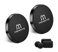 MENNYO Magnetic Phone Holder, 2 Pack Car Magnet Mount with Metal Plate Stick on Dashboard | Wall Magnet Sticker for iPhone 11/X/Xs/Xs Max/8 Samsung Galaxy S10/S9/S8/Note Huawei & Other Mobile Phones