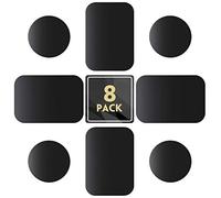 MENNYO Metal Plate 8 Pack for Magnetic Phone Car Holder Mount Cradle Stand, Universal Replacement Thin Metal Plate with Adhesive for Phone Magnet - 4 Round and 4 Rectangle