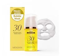MENOKIN Bubble Mask for 30 Seconds, Shiny Vitamin C, Glutathione and Niacinamide, in Micro Bubbles for Dark Spots and Uneven Skin Tone, Essential for the Care of