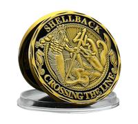 MENOOK Poseidon Trident Shell Copper Coin U.S. Army Medal Tabletop Metal Jewelry Home Decoration Gifts - Bronze