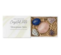Menopause Crystal Healing Kit - Aura Collection - 5 Crystals for Hormonal Balance & Emotional Support - Rose Quartz, Lapis Lazuli, Moonstone, Amethyst - Hand Curated Gift Set for Women