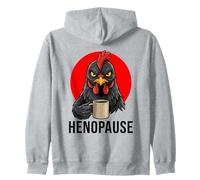 Menopause Funny Henopause Retro Vintage Black Chicken Zip Hoodie