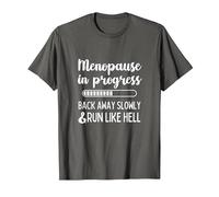 Menopause in Progress Funny Menopausal Hot Flashes T-Shirt, Men, Asphalt Grey, Small