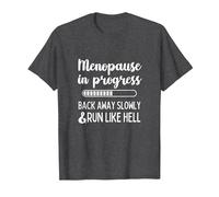 Menopause in Progress Funny Menopausal Hot Flashes T-Shirt, Men, Dark Heather Grey, X-Large