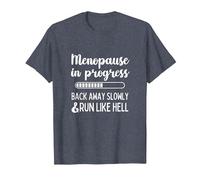 Menopause in Progress Funny Menopausal Hot Flashes T-Shirt, Men, Heather Blue, X-Large