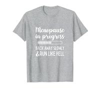 Menopause in Progress Funny Menopausal Hot Flashes T-Shirt, Men, Heather Grey, Large
