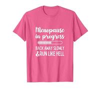 Menopause in Progress Funny Menopausal Hot Flashes T-Shirt, Men, Pink Heather, XX-Large