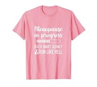 Menopause in Progress Funny Menopausal Hot Flashes T-Shirt, Men, Pink, Large