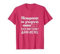Menopause in Progress Funny Menopausal Hot Flashes T-Shirt, Men, Red Heather, X-Large