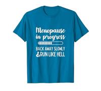 Menopause in Progress Funny Menopausal Hot Flashes T-Shirt, Men, Sapphire Blue, 3X-Large