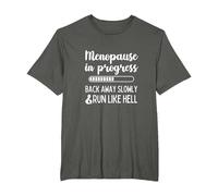 Menopause in Progress Funny Menopausal Hot Flashes T-Shirt, Men's Big and Tall, Asphalt Grey, 3X Tall