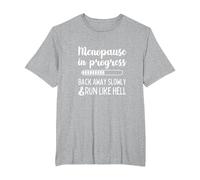 Menopause in Progress Funny Menopausal Hot Flashes T-Shirt, Men's Big and Tall, Heather Grey, 2X Tall