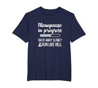 Menopause in Progress Funny Menopausal Hot Flashes T-Shirt, Men's Big and Tall, Navy Blue, 3X Tall