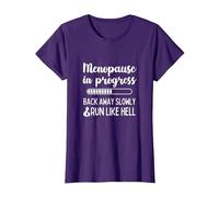 Menopause in Progress Funny Menopausal Hot Flashes T-Shirt, Women, Purple, 3X-Large