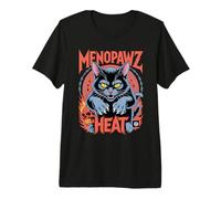 Menopause Menopausal Women Flushes Hormonal The Change Cat Premium T-Shirt
