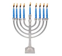 Menorah Candle Holder, Hanukkah menorah 9 Branch for Shabbat, Tabernacle, Home Decor Ornaments Table Centerpiece Display.… (Nickel)