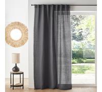 Menorca Cotton & Linen Curtain with Hidden Tabs Blue Grey