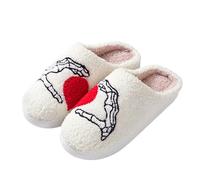 Menore Christmas Fluffy Slippers For Women Men Couple, Memory Foam Slippers, Plush Warm Winter Slippers, Preppy Slippers, Cute Cartoon Reindeer Pumpkin Cherry House Slippers