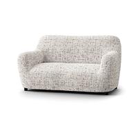 Menotti 2 Seater Couch Cover - Loveseat Slipcovers - Soft Fabric Sofa Cover - Stretch Elastic Furniture Protector for pets - Microfibra Printed - Vittoria White (2 Seater Sofa)