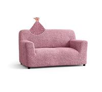 Menotti 2 Seater Couch Cover - Loveseat Slipcovers - Soft Polyester Fabric Settee Sofa Cover - Stretch Elastic Stylish Furniture Protector for pets - Sofa Cover - Microfibra - Pink (2 Seater)