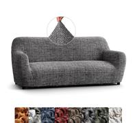 Menotti 3 Seater Couch Cover - Sofa Cover - Sofa Protector - Soft Polyester Fabric Slipcover - 1-Piece Form Fit Stretch Elastic Stylish Furniture Cover - Microfibra Printed - Vittoria Grey (3 Seater)