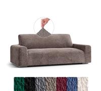 Menotti 3 Seater Sofa Cover - Velvet Couch Slipcovers Sofa Protector Soft Fabric Slipcover 1-Piece Form Fit Stretch Elastic Stylish Furniture Cover - Made in Italy - Velvet (Choco, 3 Seater)