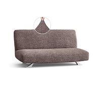 Menotti Armless Sofa Bed Cover 2 3 Seater Slip Cover for Sofa and Armchair Stretch Elastic Fabric Protector - Microfibra - Choco (Armless Sofa Bed)