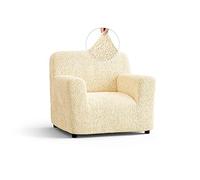 Menotti Chair Cover - Armchair Cover - Armchair Slipcover - Soft Polyester Fabric Slipcover - 1-piece Form Fit Stretch Stylish Furniture Protector - Microfibra - Beige (1 Seater)