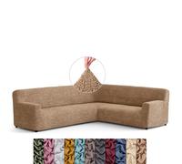 Menotti Corner Sofa Cover - Corner Couch Cover - Pet Protector - Soft Polyester Fabric Slipcovers - 1-piece Form Fit Stretch Sectional Sofa Slipcover Furniture Protector - Microfibre - Latte (Corner)