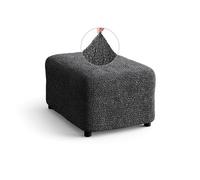 Menotti Footstool Ottoman Foot Rest Slip Cover for Sofa and Armchair Stretch Elastic Fabric Protector - Microfibra - Grey (Footstool)