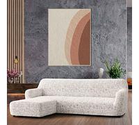 Menotti L Shape Sofa Cover - Sectional Covers - L Shape Couch Cover - Soft Fabric Slipcovers - 1-piece Form Fit Stretch Furniture Slipcover - Microfibra Printed -Vittoria White (L-Shape Left)