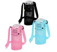 MENRU 3Pcs Extra Large Water Bottle Carrier with Strap Crossbody Water Bottle Holder Water Bottle Sling Portable Water Bottle Sleeve with Pocket for Hiking, Gym, Travel(Multi-color)