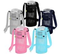 MENRU 5Pcs Extra Large Water Bottle Carrier with Strap Crossbody Water Bottle Holder Water Bottle Sling Portable Water Bottle Sleeve with Pocket for Hiking, Gym, Travel(Multi-color)