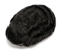 Men's 0.03Mm Toupee Wig Natural Hairline V Loop Thin Skin Wig Remy Human Hair gray9 Capillary Prosthesis 6 inches 7x9#free#110#1B10