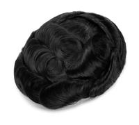 Men's 0.03Mm Toupee Wig Natural Hairline V Loop Thin Skin Wig Remy Human Hair gray9 Capillary Prosthesis 6 inches 7x9#free#110