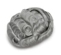 Men's 0.03Mm Toupee Wig Natural Hairline V Loop Thin Skin Wig Remy Human Hair gray9 Capillary Prosthesis 6 inches 7x9#free#110#1B80