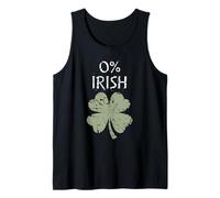 Mens 0% Irish St. Patrick's Day Funny Zero Percent Not Shamrock Tank Top