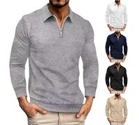 Men's 1/4 Zip Neck Turtleneck Pullover 2025 Work Jumper Sweatshirt Without Hood Men Solid Sweater Leisure Sports Fitness Outdoor Basic Casual Style Festival, black, XL