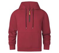 Mens 1/4 Zip Pullover Hoodie Drawstring Half Zip Pocket Pullover Mens Plain long sleeve Hoodie Fleece Pull-Over Soft comfy Adult Top Sweatshirt Hoodies Work longe wear (XL) Wine
