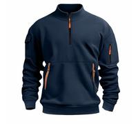 Mens 1/4 Zip Pullover Hoodie Zipped Pocket Fleece Drawstring Long Sleeve Tracksuit Tops Cuff Shirts Hooded Loose Fit Casual Classic Trendy Work Hoody Sweatshirts For Autumn & Winter Thermal