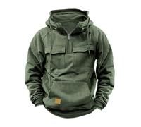 Men's 1/4 Zip Pullover Hoodie Zipped Pocket Fleece Drawstring Long Sleeve Tracksuit Tops Cuff Shirts Hooded Loose Fit Casual Classic Work Hoody Daily Activewear