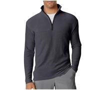Men's 1/4 Zip Sweatshirt Waffle Pullover Stand Collar Jumper Casual Long Sleeve Sweater Plain Ribbed Sweatshirts Regular Fit Tops Half Zip Jumpers Soft Classic Sweaters Workout Activewear S-3XL