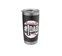 Mens #1 Dad Baseball Number One Daddy Son Baseball Player Stainless Steel Insulated Tumbler