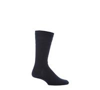 Mens 1 Pair HJ Hall Extra Wide Wool Softop Socks In 4 Colours - 6-11 Mens - Navy