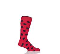 Mens 1 Pair Sockshop of London Spotty Cotton Socks Brigade/Rich Navy 7-11
